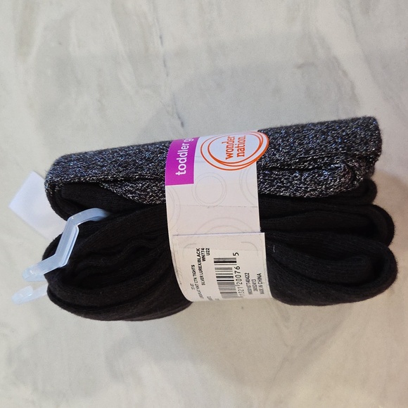 Wonder Nation 2 Pair Girls Cotton Tights 3T-5T - Picture 3 of 4